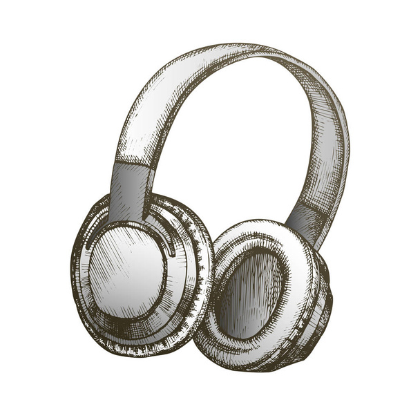 Color Music Lover Device Wireless Headphones Vector - Vektör, Görsel