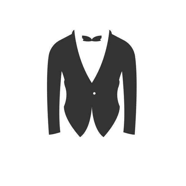 suit black icon. vector. Illustrator.on white background. symbol - Vector, Image