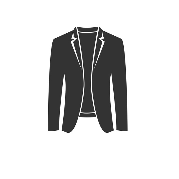 suit black icon. vector. Illustrator.on white background. symbol - Wektor, obraz