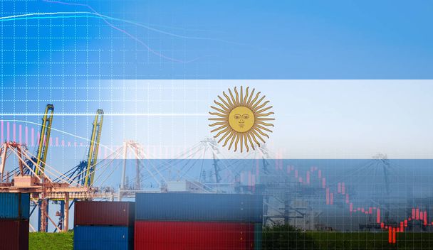 Argentína válság gazdaság tőzsde piac le chart alá - Fotó, kép