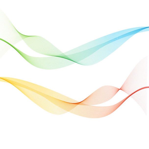 Abstract waves on the white background. Transparent lines - Vector, Image