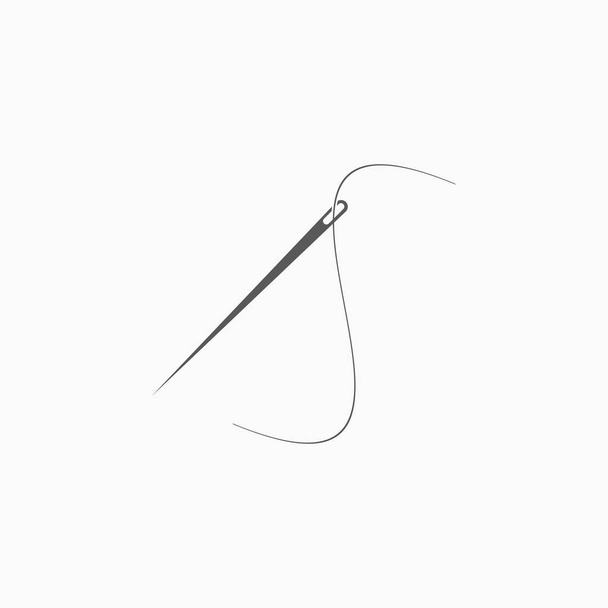 針と糸のアイコン、針ベクトル、糸図 - ベクター画像