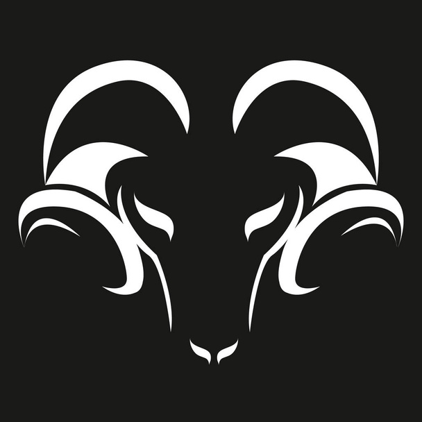 Stylized ram silhouette. Silhouette  - Vector, Image