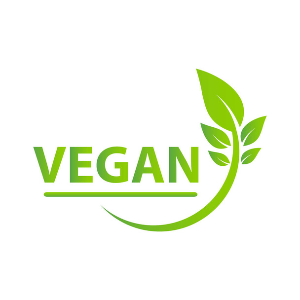 vegan icon bio ecology organic,logos label tag green leaf  - Vector, Image