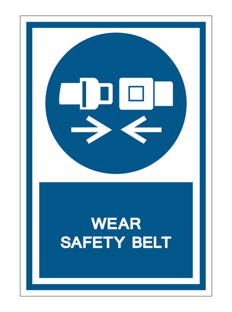 Wear Safety Belt Symbol Sign Isolate On White Background,Vector Illustration EPS.10  - Vector, Image