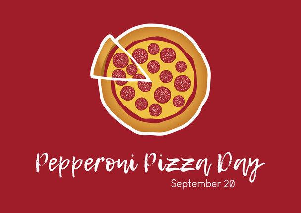 Nationale pepperoni pizza dag vector - Vector, afbeelding
