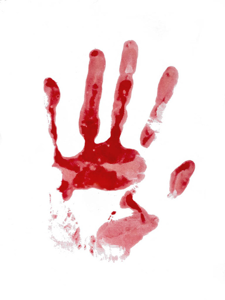 Bloody hand print, isolated on white. Female. - Fotografie, Obrázek