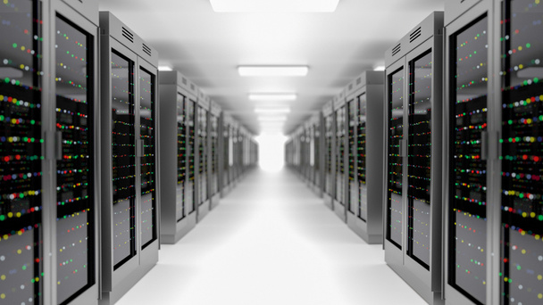 Server room data center. Backup, hosting, mainframe, farm and computer rack with storage information.  - Photo, Image