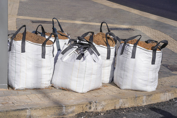 Big white sandbags. - Photo, Image