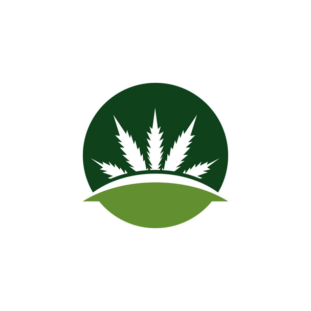 Silueta de marihuana Cannabis marihuana hoja logo
 - Vector, imagen