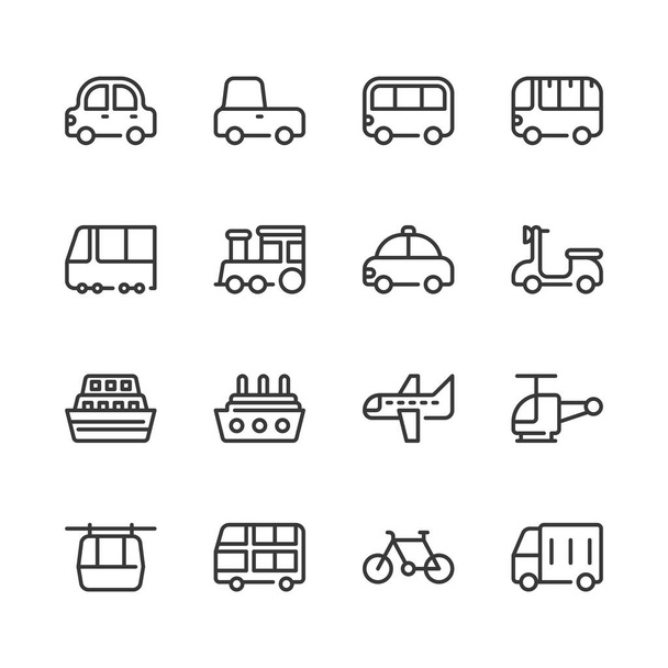 Conjunto de iconos de transporte.Vector ilustración
 - Vector, imagen