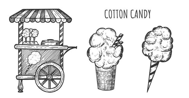 Doces de açúcar cottons e loja de rua
 - Vetor, Imagem