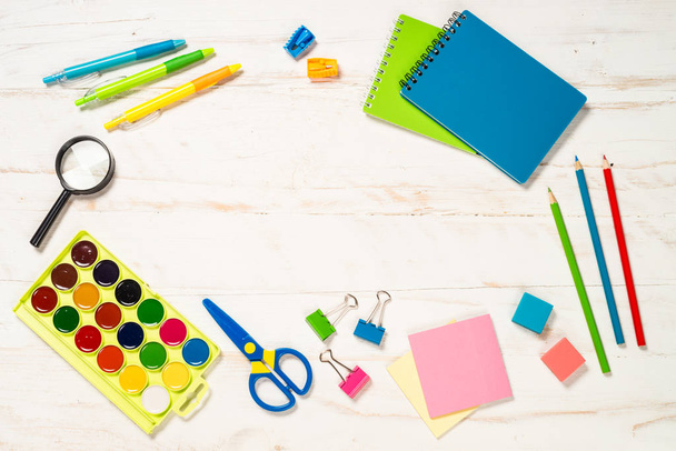 School and office sstationery on white background. - Photo, Image