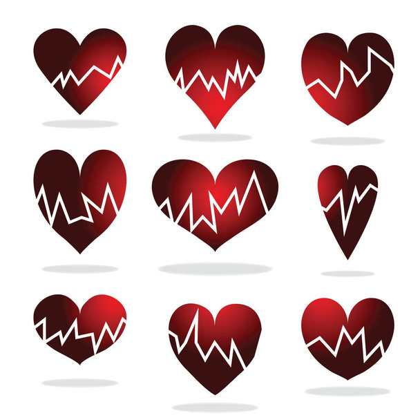 Комплект разбитых сердец - иллюстрация
 - Вектор,изображение