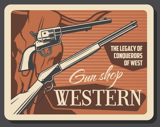 Американська Західна, боєприпаси гармати та гвинтівки магазин - Вектор, зображення