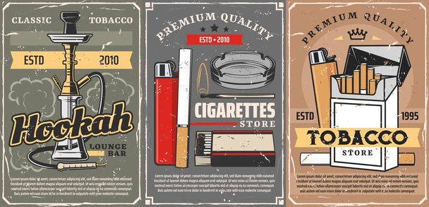 Υψηλής ποιότητας καπνός, κατάστημα τσιγάρων - Διάνυσμα, εικόνα