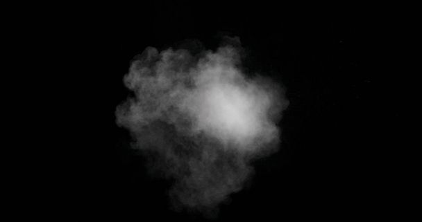 Белый дымовой след изолирован на черном фоне
 - Фото, изображение