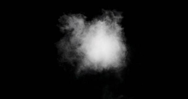 Huella de humo blanca aislada sobre fondo negro
 - Foto, Imagen