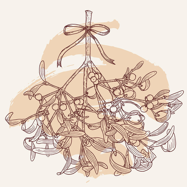 Christmas mistletoe branch - Vetor, Imagem