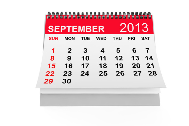 Kalendarz wrzesień 2013 - Zdjęcie, obraz