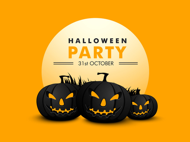 Scary poster, banner or flyer for Halloween Party. - Vetor, Imagem