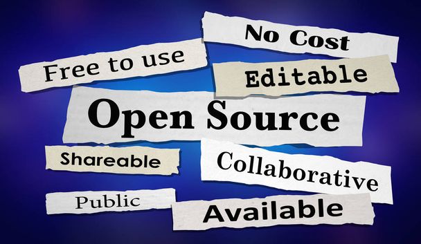 Open Source Software Sanomalehti Otsikot 3d Kuvitus
 - Valokuva, kuva