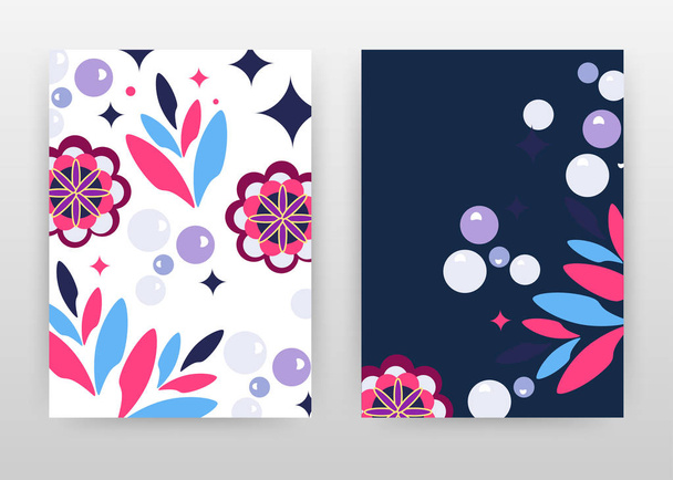 Colorful blue red flower concept design for annual report, broch - Vector, Image