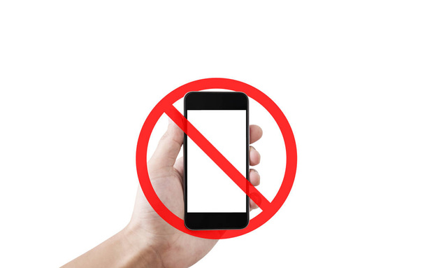 No phone or taking a photo not allow sign, isolated on white background - Fotoğraf, Görsel