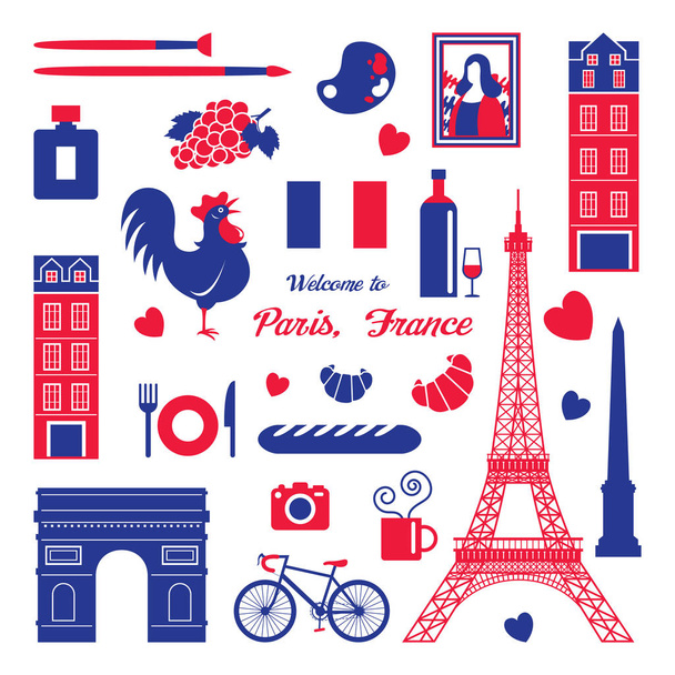 París, Francia Lugares de interés y objetos de viaje
 - Vector, imagen