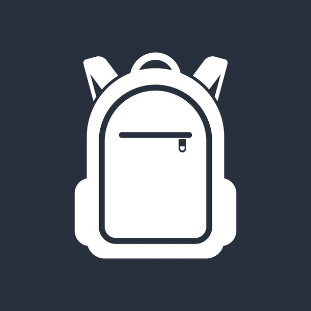 Backpack icon isolated on dark background. - Vector, Image