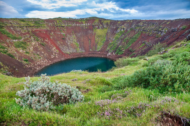 Kerio Volcanic crater lake also called Kerid or Kerith in southe - Photo, Image