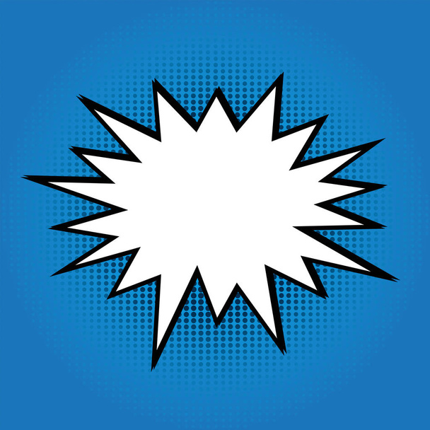 Bolha de quadrinhos em estilo Pop Art no fundo do ponto azul. Vector doente
 - Vetor, Imagem