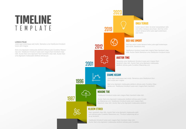 Timeline template with icons - Vector, Image