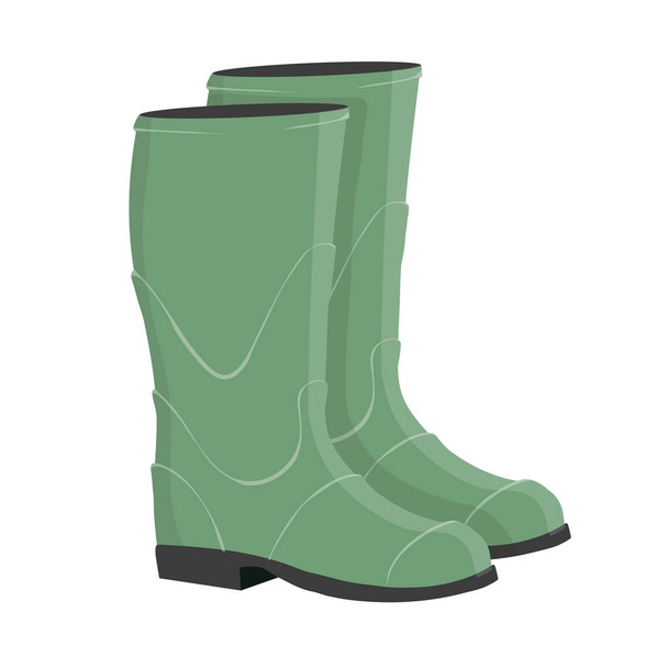 Garden boots. Waterproof Rubber Boots. Rain Boots. Vector Graphics to Design. - Vecteur, image