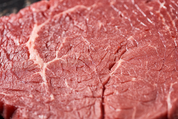 close up view of fresh raw beef sirloin - Foto, imagen