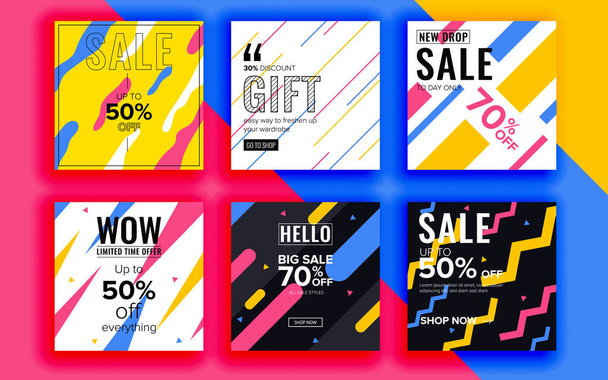 Set of colourful sale banners, posters. - Vector, Image
