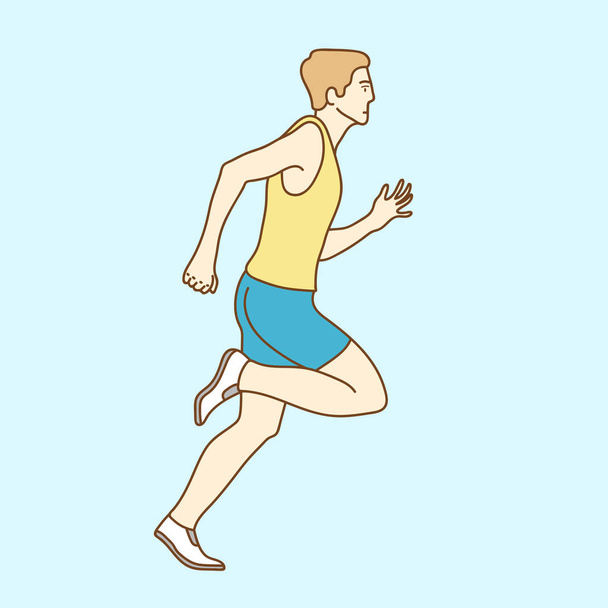 Sporty man athlete running - Vector, Image