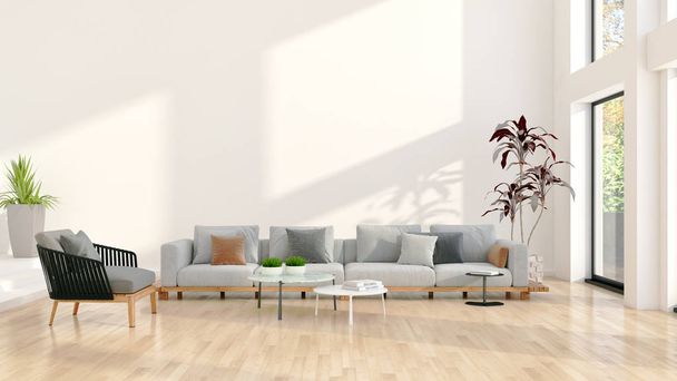 large luxury modern bright interiors room illustration 3D render - Photo, Image