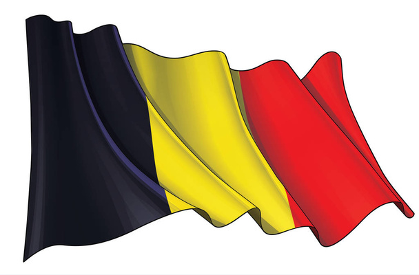 Κυματιστή σημαία του Βελγίου - Διάνυσμα, εικόνα