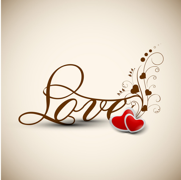 Hermosa tarjeta de amor o tarjeta de felicitación
 - Vector, Imagen