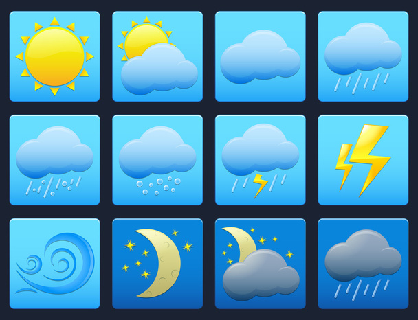 Weather icons - Wektor, obraz