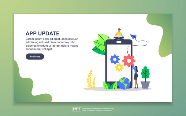 Landing page template of App update. Modern flat design concept of web page design for website and mobile website. Easy to edit and customize. - Vector, Image