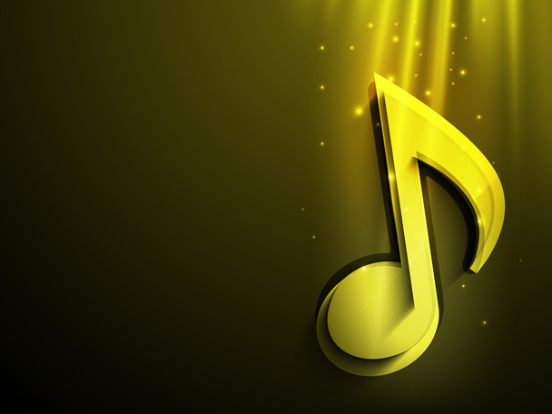Music background with shiny musical note. - Vector, imagen