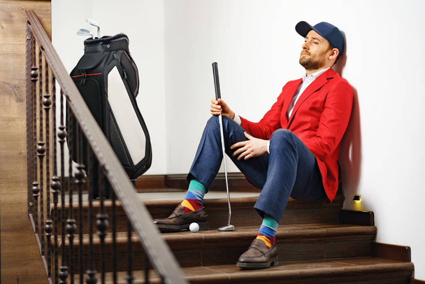 Disappointed golfer with club - Photo, image