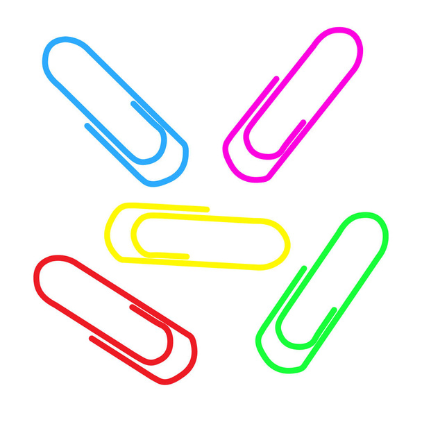 Set of color clamp, clip - Vektor, Bild