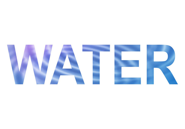 Parola ACQUA con il modello astratto blu dell'acqua
 - Foto, immagini