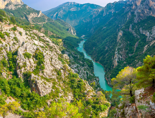 France Provence, Verdon Gorge in the French Alps. - Foto, afbeelding