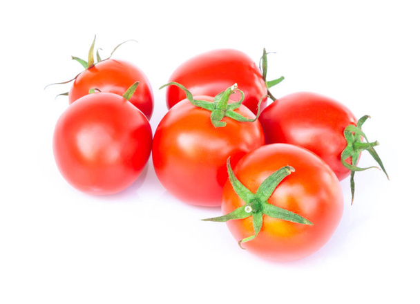 白を基調とした新鮮なトマト、生食 - 写真・画像