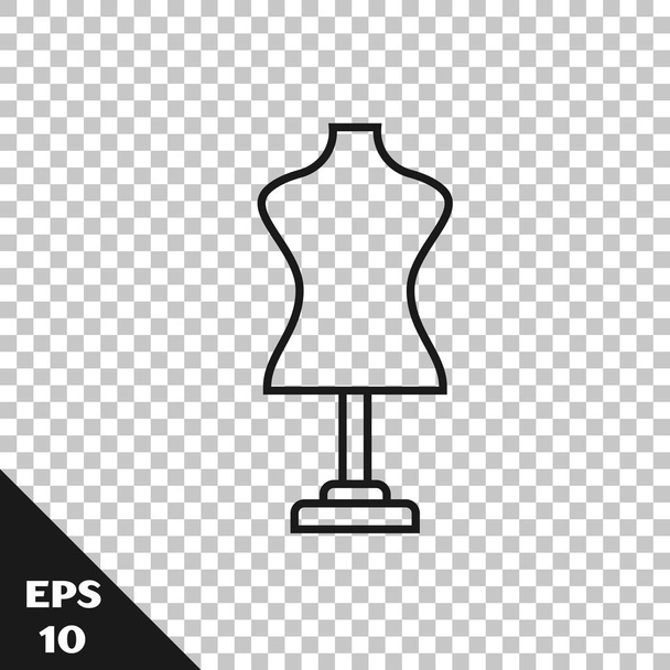 Black line Mannequin icon isolated on transparent background. Tailor dummy. Vector Illustration - Vector, Image