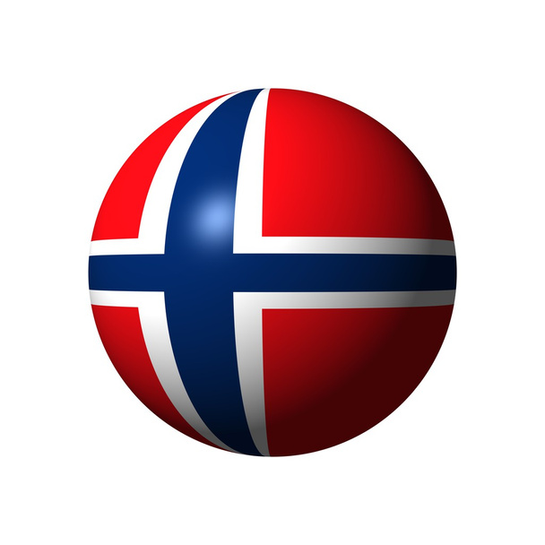Esfera com bandeira da Noruega
 - Foto, Imagem